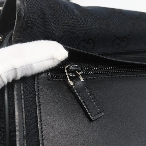 GUCCI GG Canvas Shoulder Bag Black Silver 019 0375 Auth ka825