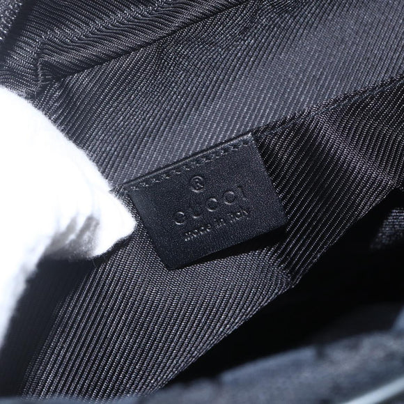 GUCCI GG Canvas Shoulder Bag Black Silver 019 0375 Auth ka825