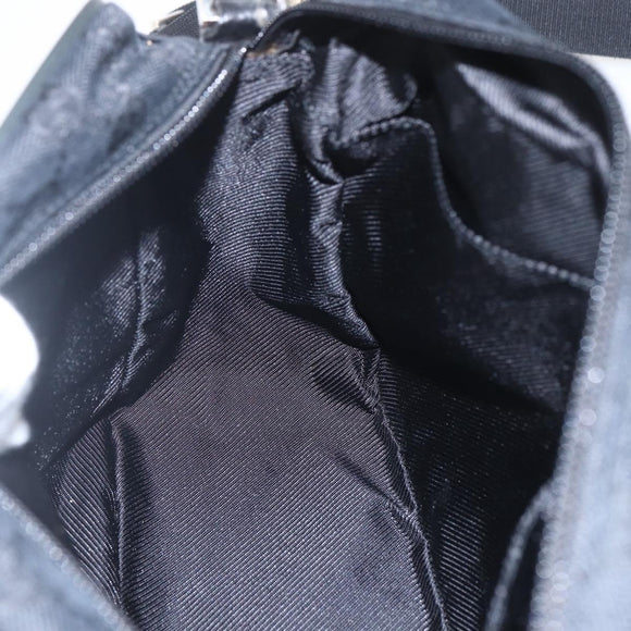 GUCCI GG Canvas Shoulder Bag Black Silver 019 0375 Auth ka825