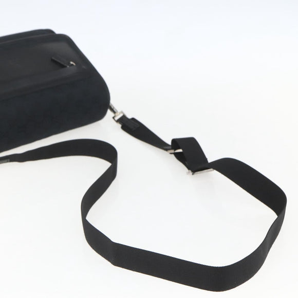 GUCCI GG Canvas Shoulder Bag Black Silver 019 0375 Auth ka825