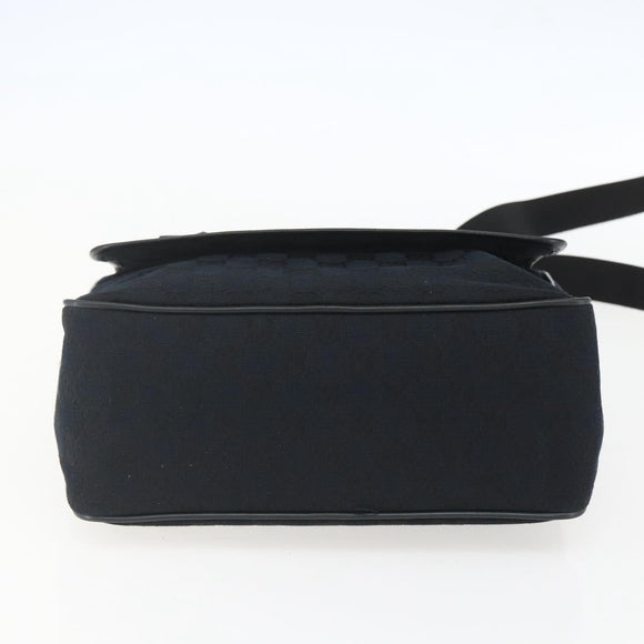 GUCCI GG Canvas Shoulder Bag Black Silver 019 0375 Auth ka825