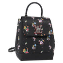 LOUIS VUITTON Floral Print Rock Me Backpack Leather Black M54848 Auth ka827M-1