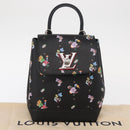 LOUIS VUITTON Floral Print Rock Me Backpack Leather Black M54848 Auth ka827M-14