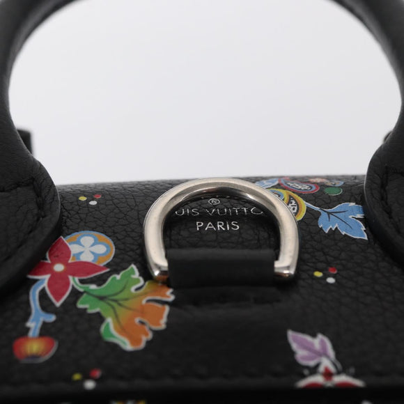 LOUIS VUITTON Floral Print Rock Me Backpack Leather Black M54848 Auth ka827M
