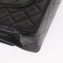 CHANEL Chain Matelasse 25 Shoulder Bag Lamb Skin Black Gold CC Auth ka829SAV-16