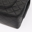 CHANEL Chain Matelasse 25 Shoulder Bag Lamb Skin Black Gold CC Auth ka829SAV-17