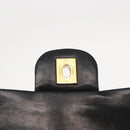 CHANEL Chain Matelasse 25 Shoulder Bag Lamb Skin Black Gold CC Auth ka829SAV-23
