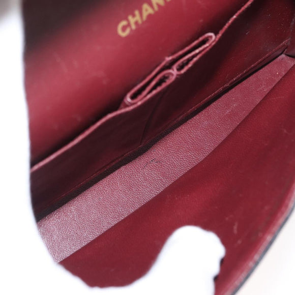 CHANEL Chain Matelasse 25 Shoulder Bag Lamb Skin Black Gold CC Auth ka829SAV