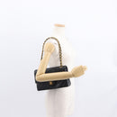 CHANEL Chain Matelasse 25 Shoulder Bag Lamb Skin Black Gold CC Auth ka829SAV-28