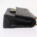 CHANEL Chain Matelasse 25 Shoulder Bag Lamb Skin Black Gold CC Auth ka829SAV-4