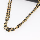 CHANEL Chain Matelasse 25 Shoulder Bag Lamb Skin Black Gold CC Auth ka829SAV-7