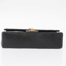 CHANEL Chain Matelasse 25 Shoulder Bag Lamb Skin Black Gold CC Auth ka829SAV-9
