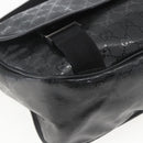 GUCCI GG implementation Bag Coated Canvas Black Silver 201725 Auth ka831-14