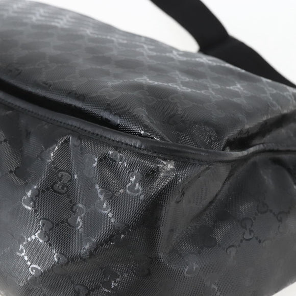 GUCCI GG implementation Bag Coated Canvas Black Silver 201725 Auth ka831