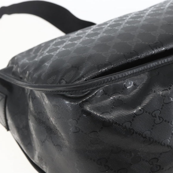 GUCCI GG implementation Bag Coated Canvas Black Silver 201725 Auth ka831