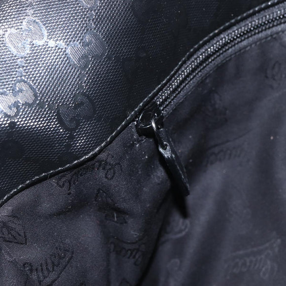 GUCCI GG implementation Bag Coated Canvas Black Silver 201725 Auth ka831