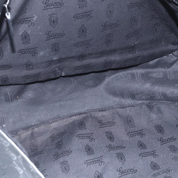 GUCCI GG implementation Bag Coated Canvas Black Silver 201725 Auth ka831