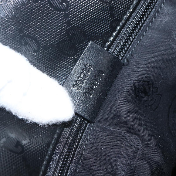 GUCCI GG implementation Bag Coated Canvas Black Silver 201725 Auth ka831