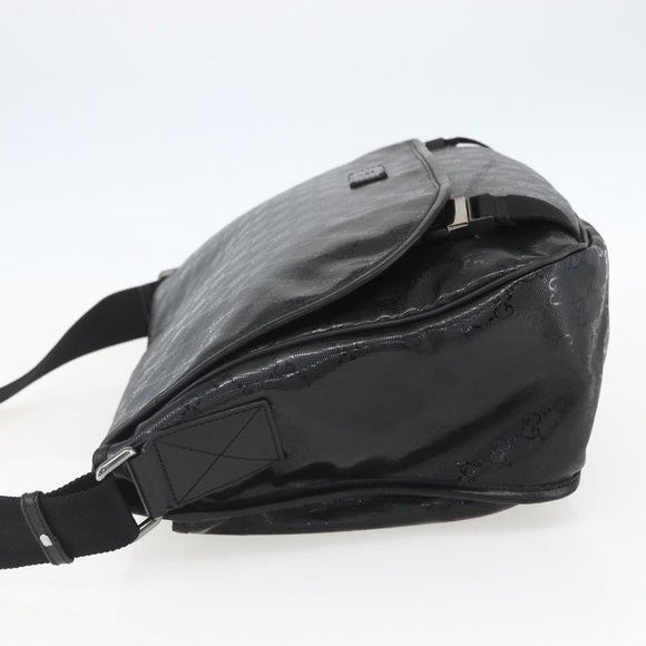 GUCCI GG implementation Bag Coated Canvas Black Silver 201725 Auth ka831