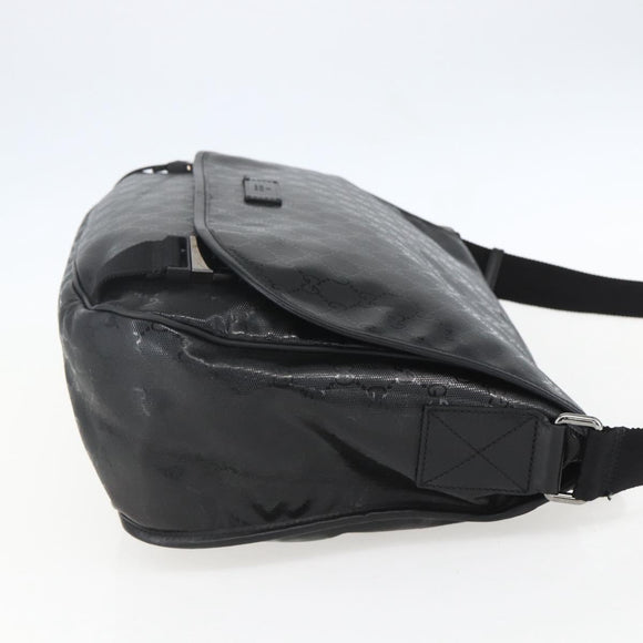 GUCCI GG implementation Bag Coated Canvas Black Silver 201725 Auth ka831