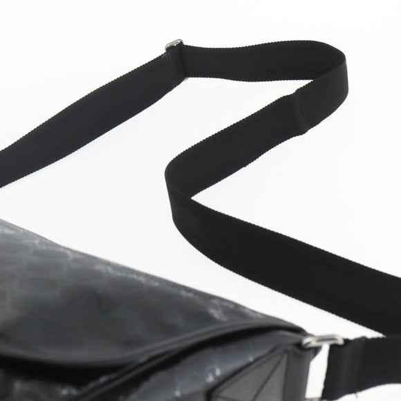 GUCCI GG implementation Bag Coated Canvas Black Silver 201725 Auth ka831