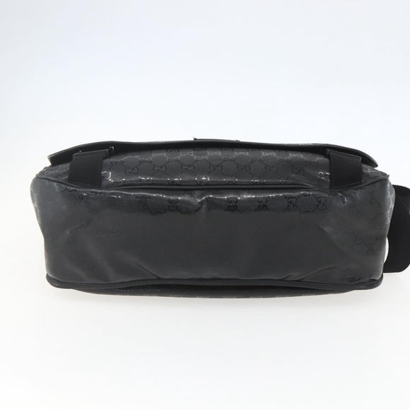 GUCCI GG implementation Bag Coated Canvas Black Silver 201725 Auth ka831