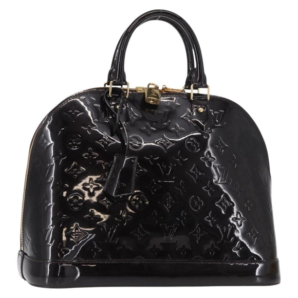LOUIS VUITTON Monogram Vernis Alma MM Hand Bag Amarante M90024 LV Auth ka836