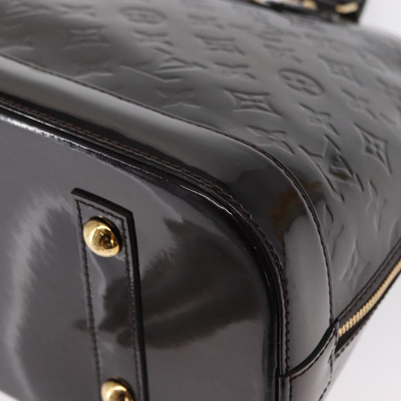 LOUIS VUITTON Monogram Vernis Alma MM Hand Bag Amarante M90024 LV Auth ka836