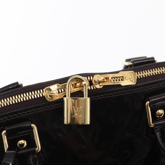 LOUIS VUITTON Monogram Vernis Alma MM Hand Bag Amarante M90024 LV Auth ka836
