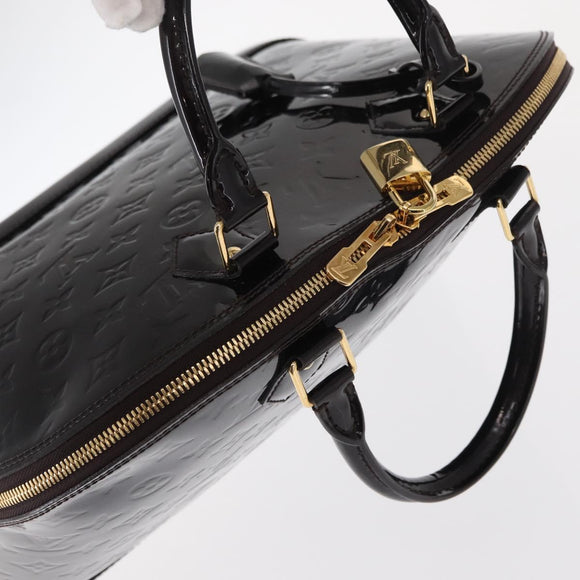 LOUIS VUITTON Monogram Vernis Alma MM Hand Bag Amarante M90024 LV Auth ka836