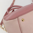 Miu Miu Hand Bag Leather 2way Pink Gold Auth ka838-15