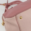 Miu Miu Hand Bag Leather 2way Pink Gold Auth ka838-17