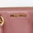 Miu Miu Hand Bag Leather 2way Pink Gold Auth ka838-18