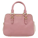 Miu Miu Hand Bag Leather 2way Pink Gold Auth ka838-13
