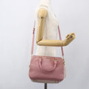 Miu Miu Hand Bag Leather 2way Pink Gold Auth ka838-27