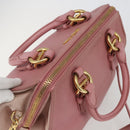 Miu Miu Hand Bag Leather 2way Pink Gold Auth ka838-6