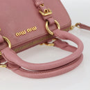Miu Miu Hand Bag Leather 2way Pink Gold Auth ka838-7