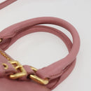 Miu Miu Hand Bag Leather 2way Pink Gold Auth ka838-8