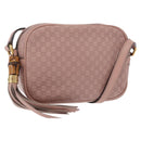 GUCCI Micro GG Canvas Guccissima Bamboo Bag Leather Pink Gold 309538 Auth ka845V-1