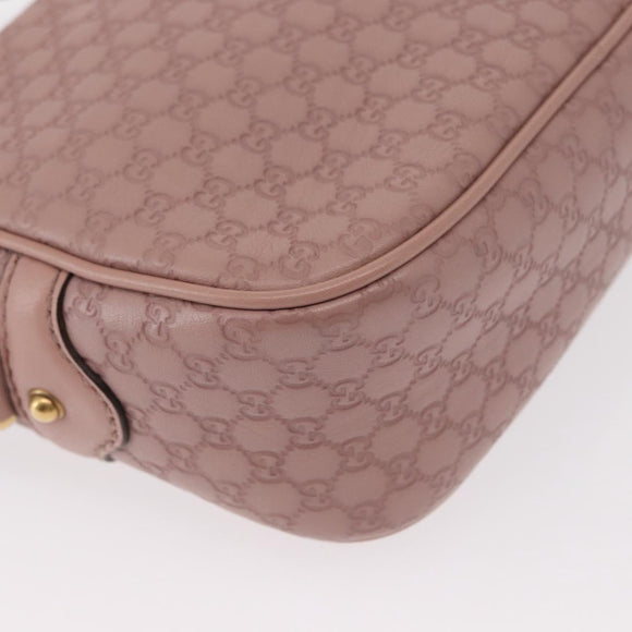 GUCCI Micro GG Canvas Guccissima Bamboo Bag Leather Pink Gold 309538 Auth ka845V