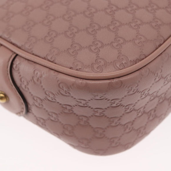 GUCCI Micro GG Canvas Guccissima Bamboo Bag Leather Pink Gold 309538 Auth ka845V