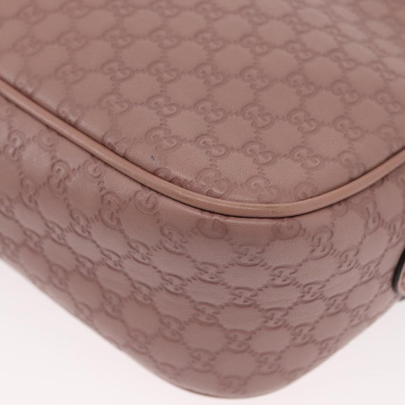 GUCCI Micro GG Canvas Guccissima Bamboo Bag Leather Pink Gold 309538 Auth ka845V