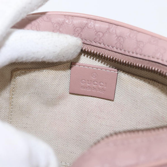 GUCCI Micro GG Canvas Guccissima Bamboo Bag Leather Pink Gold 309538 Auth ka845V