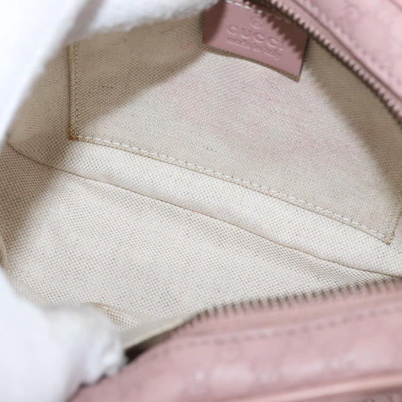 GUCCI Micro GG Canvas Guccissima Bamboo Bag Leather Pink Gold 309538 Auth ka845V