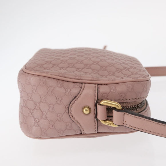 GUCCI Micro GG Canvas Guccissima Bamboo Bag Leather Pink Gold 309538 Auth ka845V