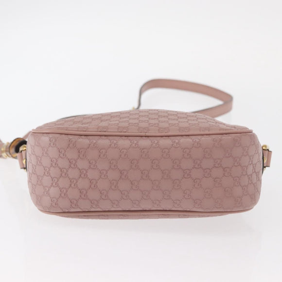 GUCCI Micro GG Canvas Guccissima Bamboo Bag Leather Pink Gold 309538 Auth ka845V