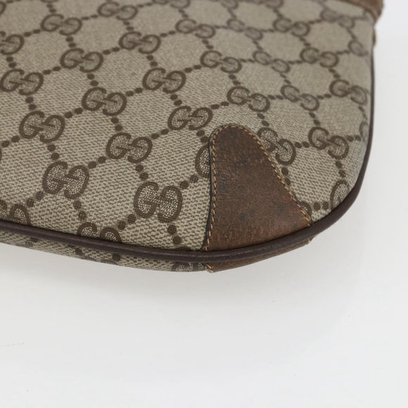 GUCCI GG Supreme Web Sherry Line Bag PVC Beige Gold 904 02 026 Auth ka846