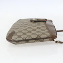 GUCCI GG Supreme Web Sherry Line Bag PVC Beige Gold 904 02 026 Auth ka846-4