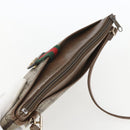 GUCCI GG Supreme Web Sherry Line Bag PVC Beige Gold 904 02 026 Auth ka846-6