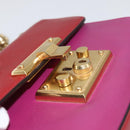 GUCCI Shoulder Bag Leather Red Gold 409487 Auth ka847-16